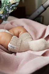 Beige Merino Wool Baby Socks