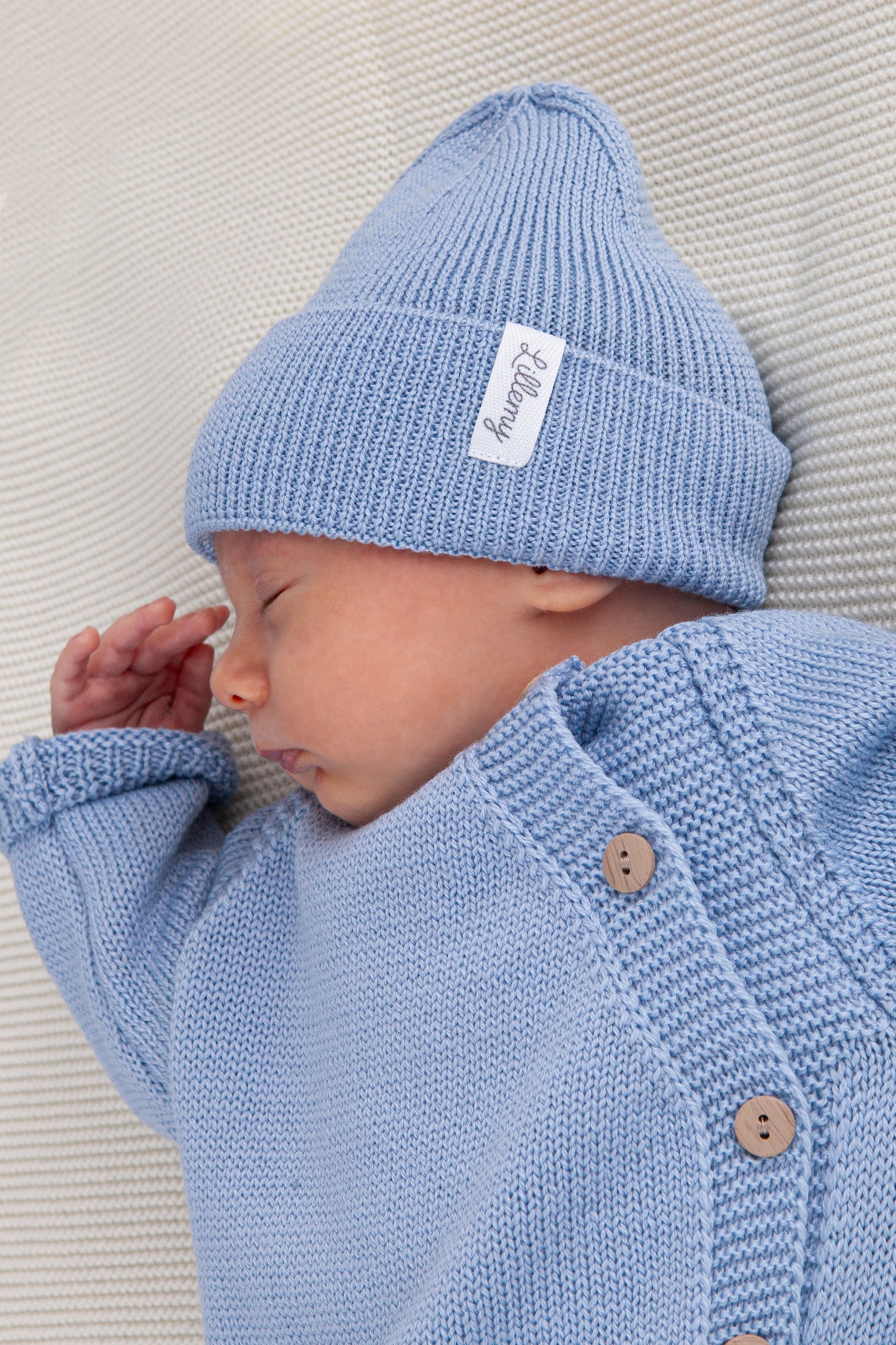 Blue Merino Wool Middle Weight Beanie