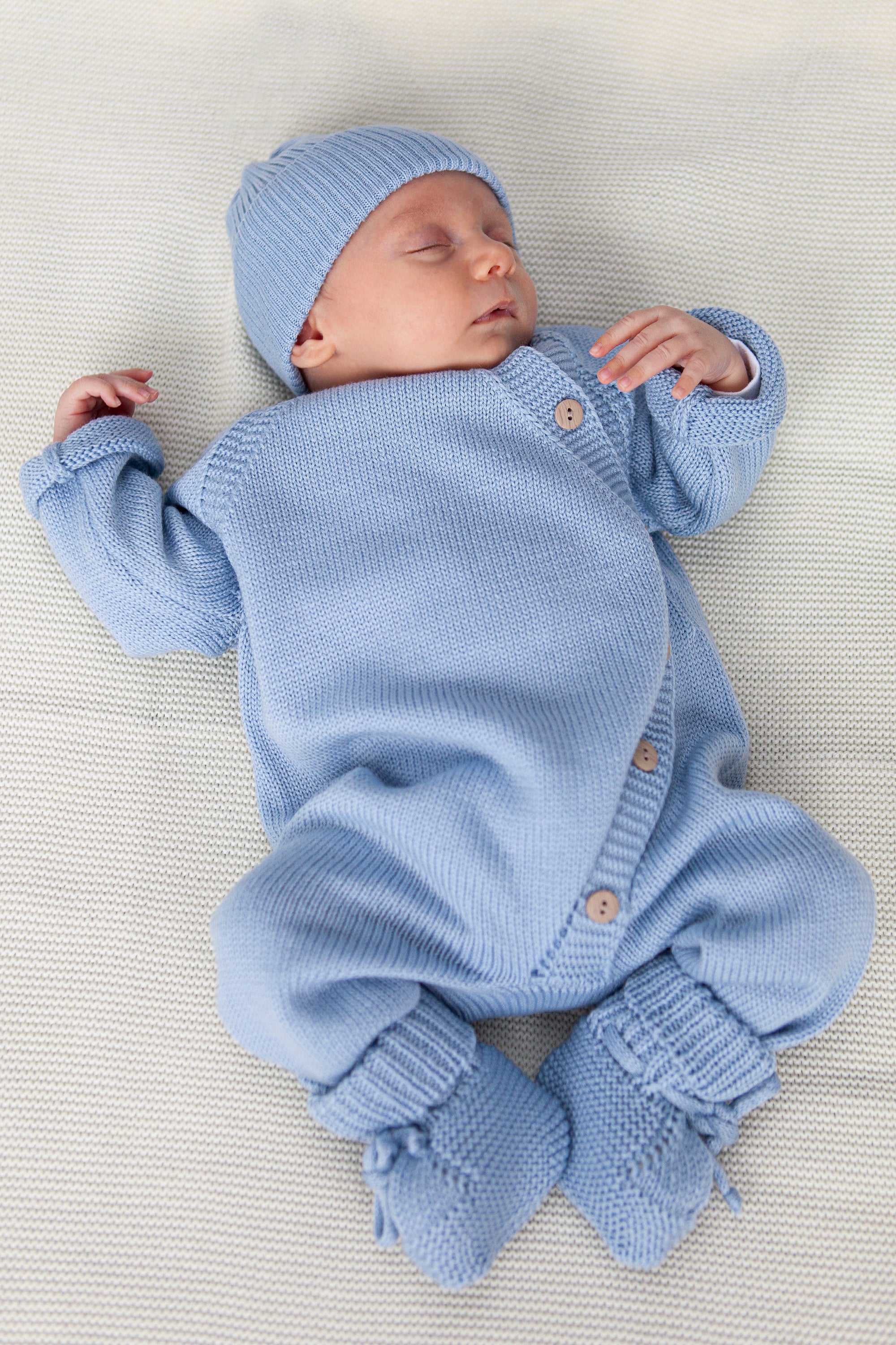 Blue Merino Wool Thin Beanie