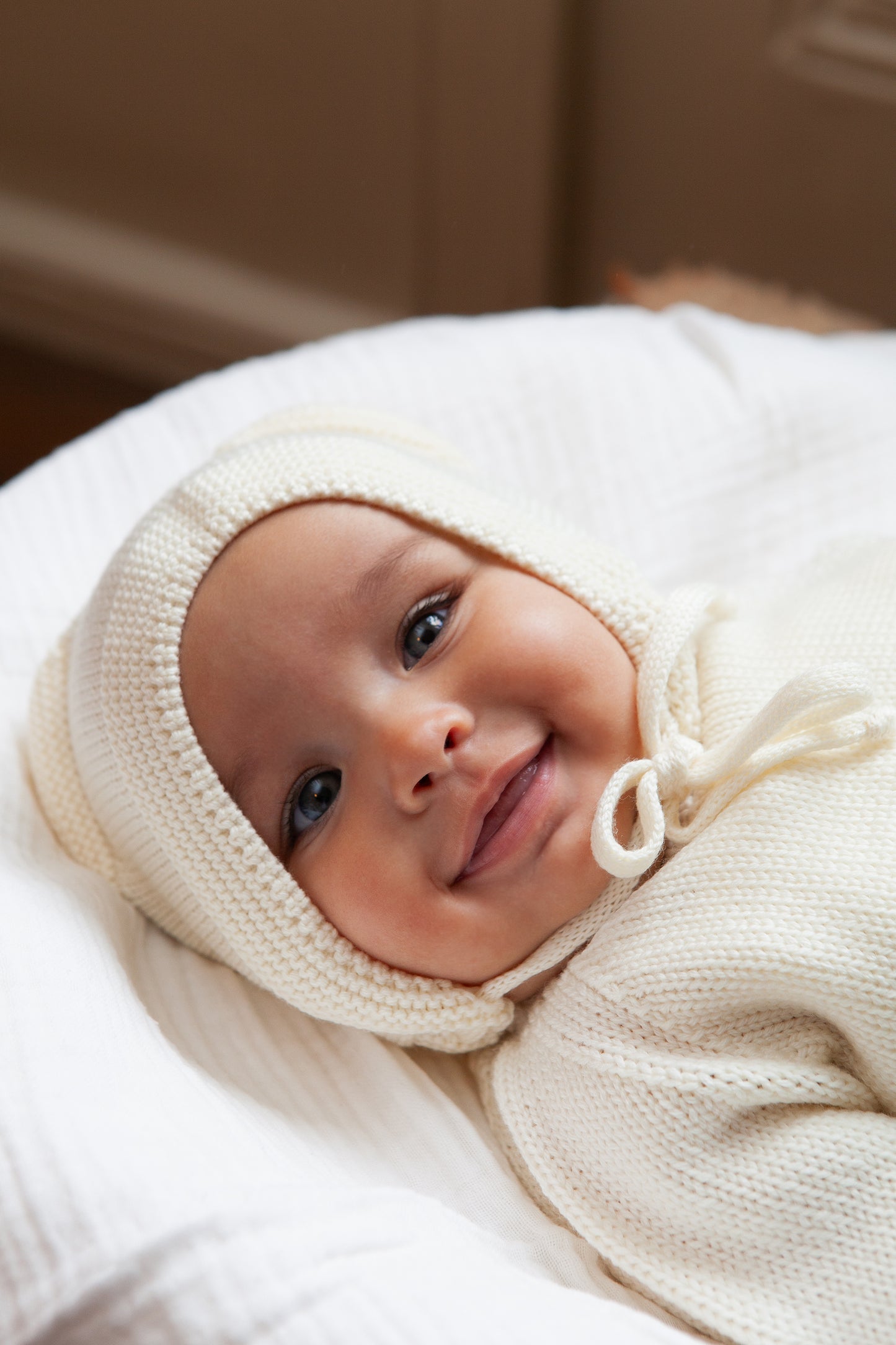 Cream Merino Wool Bonet