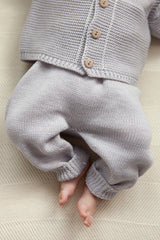 Grey Merino Wool Knitted Baby  Pants