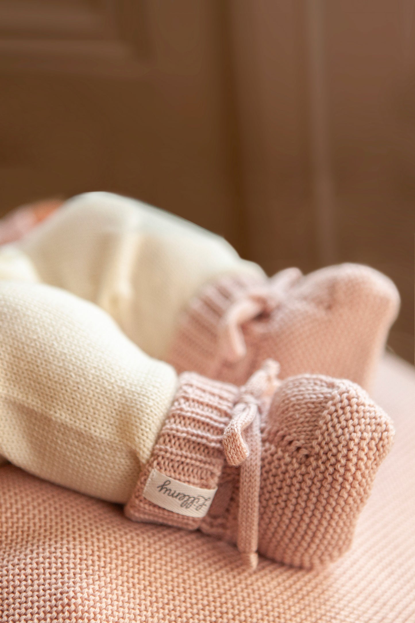 Pink Merino Wool Baby Booties