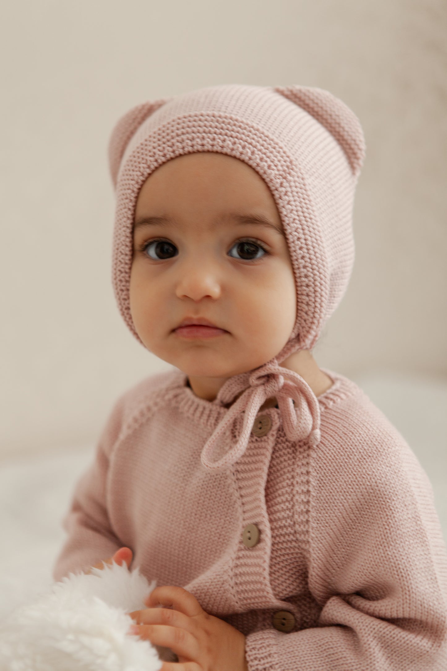 Pink Merino Wool Bonet